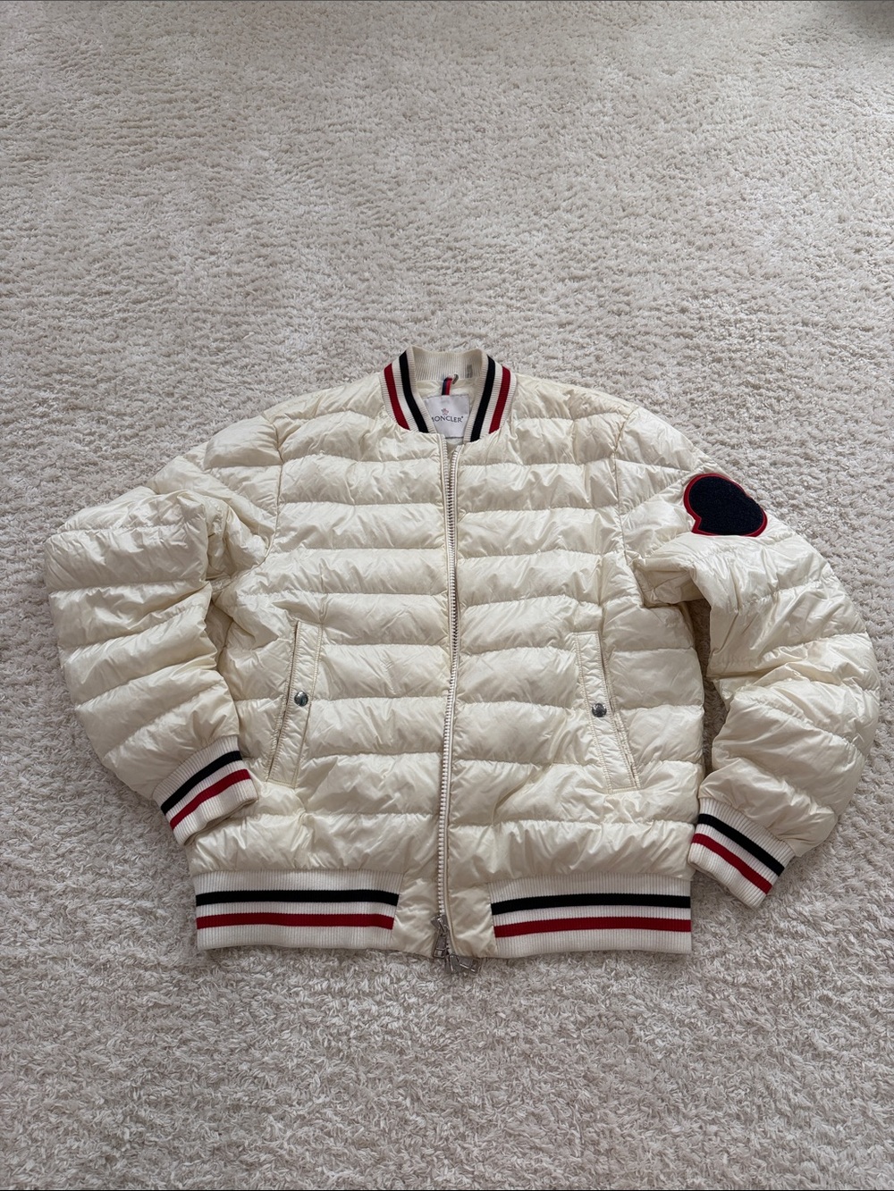 MONCLER Down Jacket 2 Nylon CRM Plain E10914036394 Used